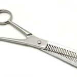 Professional hair thinning scissors with ergonomic design
